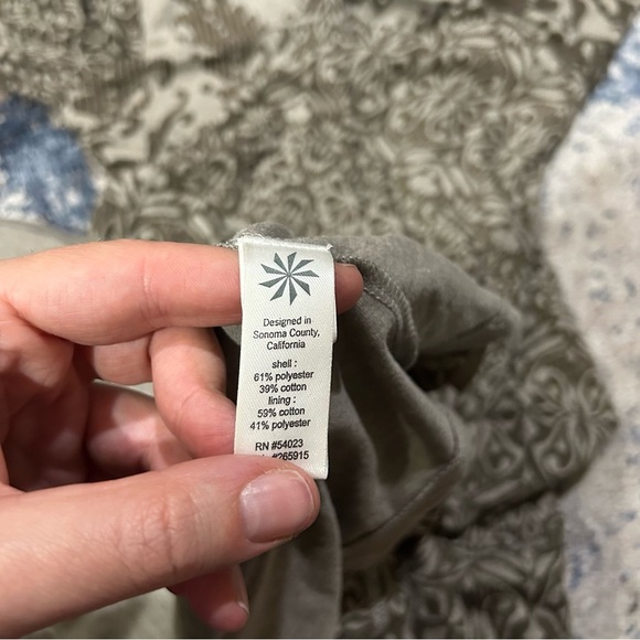 Athleta Gray Brown Hot Creek Burnout Ruched Long Sleeve Mini Dress Size LargeP - Picture 6 of 10